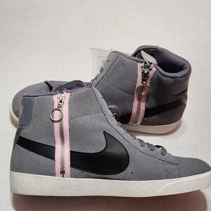 Nike Blazer Mid Suede Sneakers Gray Pink Zip Women’s Size 7 (UK 4.5 / EU 37.5)